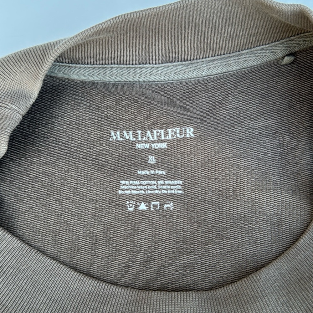 MM Lafleur truffle brown light French terry top, XL - Picture 4 of 6